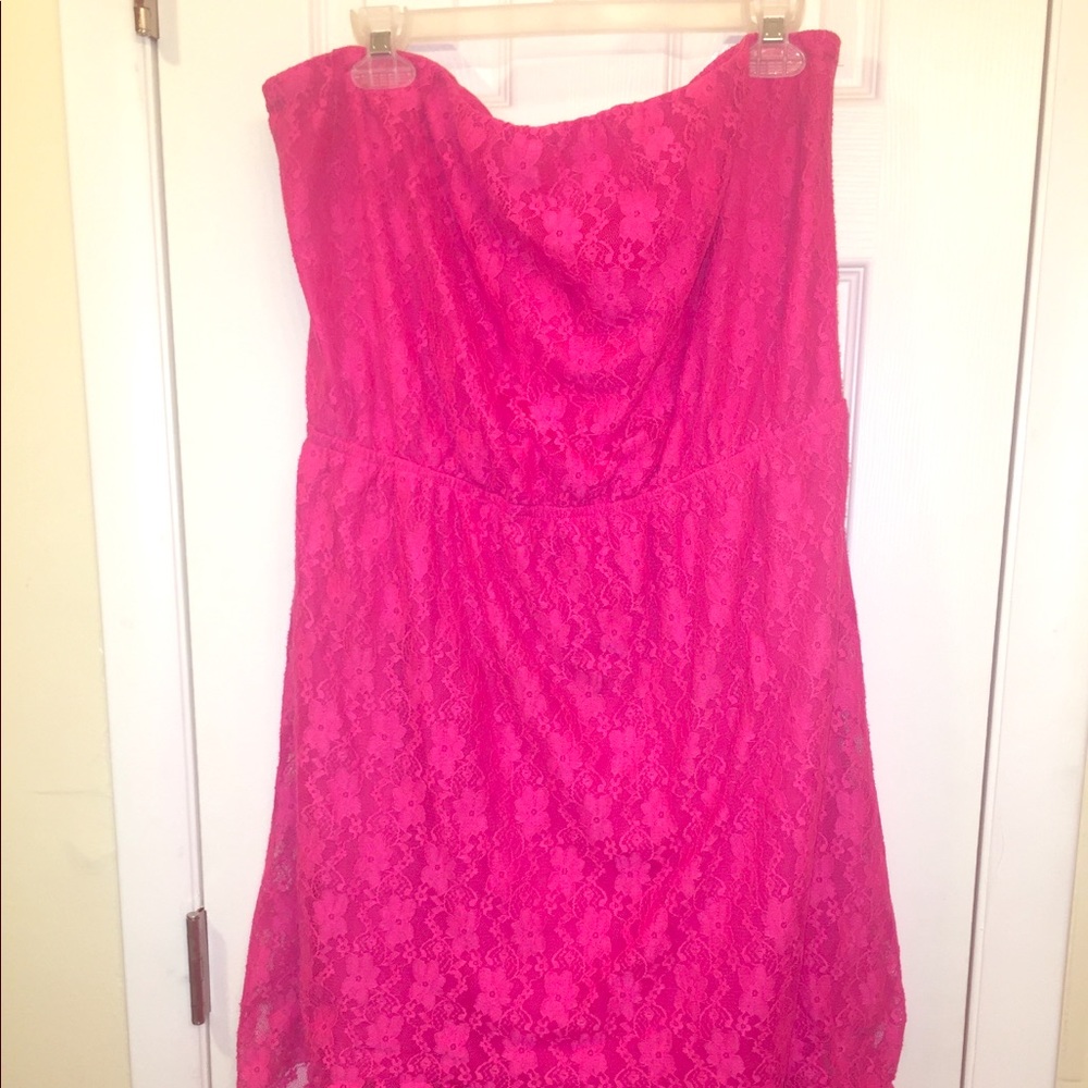 HOT PINK high-low dress